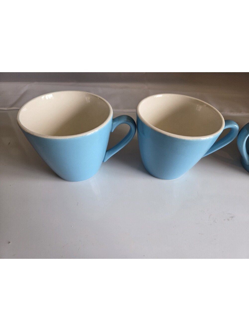 Vintage Atomic Blue 7pcs Sugar + Shakers + COFFEE CUPS Aqua Teal Blue MCM  SC2 - Picture 4 of 16